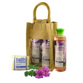 Unbranded Lavender and Geranium Natural Bodycare Gift Bag
