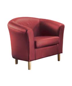 Leather Tub Chair - Red