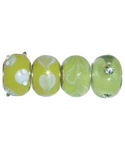 Unbranded Lemon Glass Beads - Set of 4