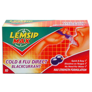 Lemsip Max Cold and Flu Direct Blackcurrant - Size: 10