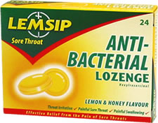 Lemsip Sore Throat Anti-Bacterial Lozenge 24x