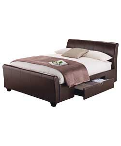 Unbranded Lenora Bycast Leather Double Bed Frame