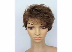Cap Construction : Machine-made hair Color Shown : Light Brown Hair Texture : Short hair Wavy Occasion : Daily Party Gender : Women Style : European Wigs Length (Inch) : 11 Fiber : Synthetic Bang : Yes