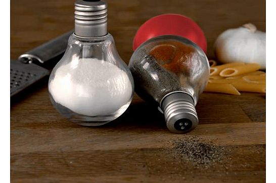 These dinky salt and pepper shakers will be a unique talking point at your next dinner party. Made of heavy duty glass, the unique shakers are designed to look just like light bulbs and come complete with screw cap lid for easy refill. Dont settle f