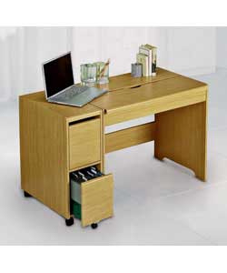 Light Oak Slide Desk and Filer