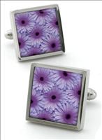 Unbranded Lilac Gerbera Cufflinks by Robert Charles