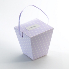 Unbranded Lilac With White 4 Chocolate Dotty Box