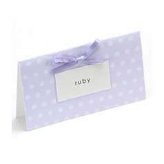 Unbranded Lilac With White Spots - Tented Place Card