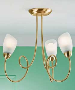 Lille 3 Light Brushed Brass Ceiling Fitting