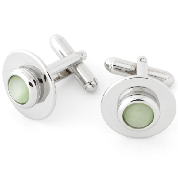 Unbranded Lime Ivy Circle Cufflinks