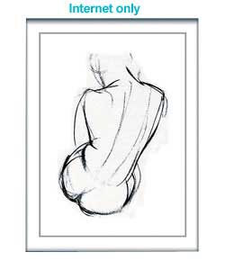 A charcoal line drawing of a female back.Artist Info:Virginia works in graphite, coloured pencil and