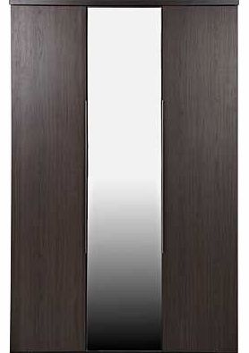 Unbranded Linear 3 Door Mirrored Wardrobe - Dark Oak Effect