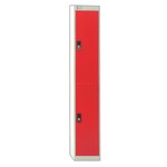 Link 2 Door Locker-Grey With Red Doors