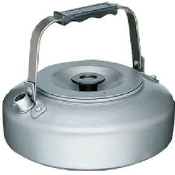 Extremely lightweight coffee/tea kettle made of hard anodised aluminium. Folding handle. Comes with 