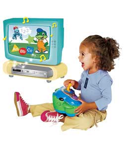 Little Leaps; is an active, hands-on learning system that makes TV time as engaging as play time]