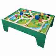 Unbranded Little Steps 100 Piece Wooden Train Table