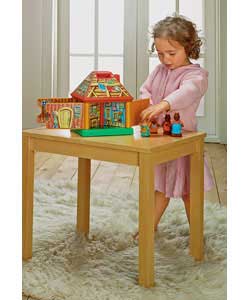 Interactive playset based on the original fairy story. Open the 4 doors on each side of the house