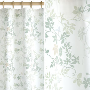Lobelia Curtains- Leaf- W168 x Drop 182cm