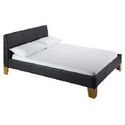 This %BRAND% king bedstead is made from real leather.  This bedstead has a contemporary design with