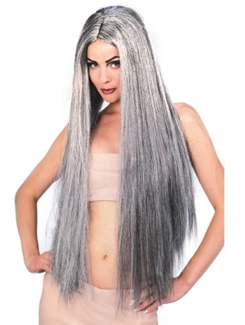 LONG GREY WITCH WIG