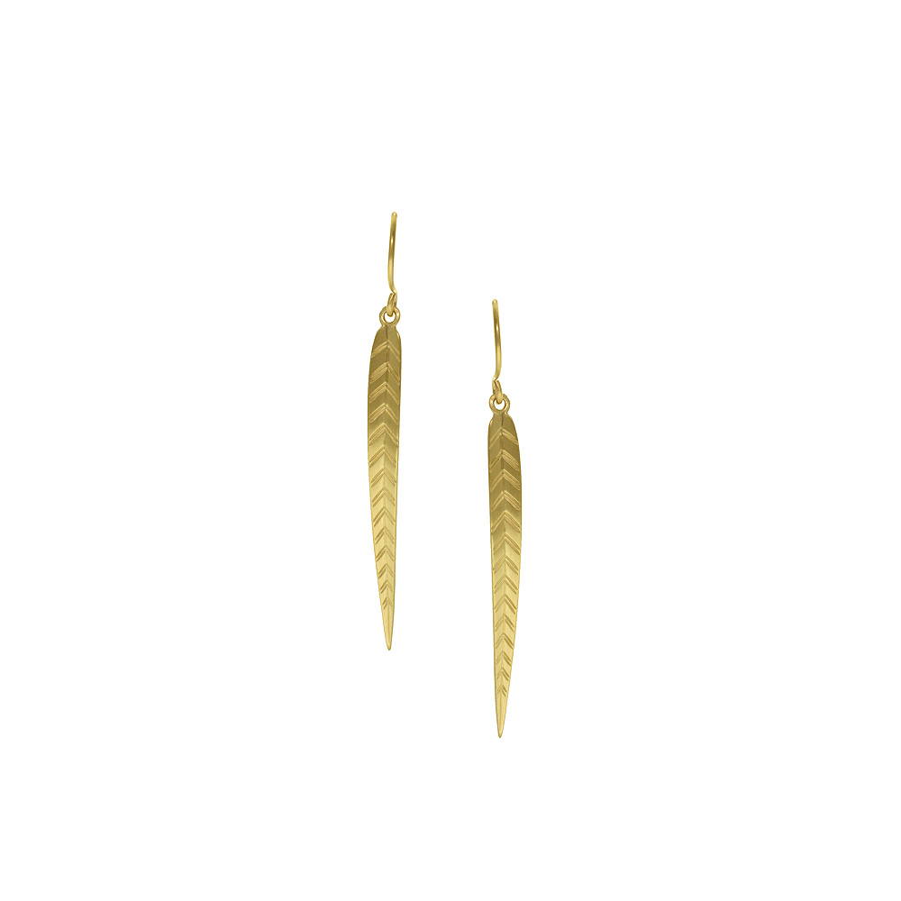 Unbranded Long Leaf Earrings - Gold