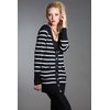 Unbranded Long Sparkle Stripe Cardigan - Navy With Cream