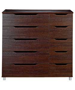 Lorenza 5 Wide 5 Narrow Drawer Chest - Wenge