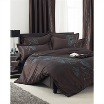Unbranded Lorna Chocolate Quilt Cover Set King Size