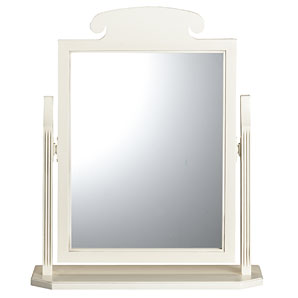 A distinctive mirror with ornate detailing includi