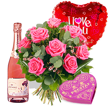 Unbranded Love of Pink Gift Set - flowers