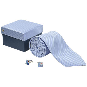 Love Tie and Cufflinks Gift Set- Blue