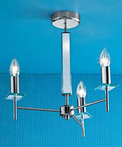 Lucido 3 Light Chrome And Mirrored Glass Ceiling Fitting
