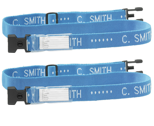 Unbranded Luggage Straps (Pair) Light Blue Elasticated