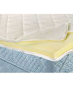 Luxury 7cm deep 100 visco-elastic memory foam filling with 80 cotton, 20 polyester cotton cover.Elas