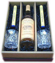 Send this superb bottle of Glenmorangie Whisky (70cl) accompanied by two lead cut crystal glasses