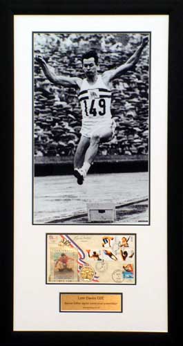 Unbranded Lynn Davies signed and framed Olympic FDC Presentation