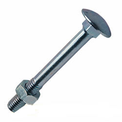 M10 x75 Carriage Bolts and Nuts. Zinc