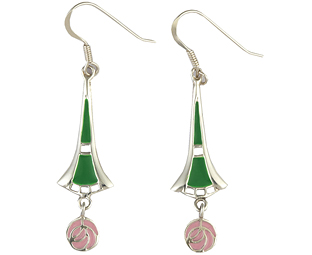 Created in the Art Nouveau style and incorporating Charles Rennie Mackintoshs romantic rose motif, these gorgeous earrings are made in the UK exclusively for The Original Gift Company.For pierced earsMeasures 1 dropGift boxed