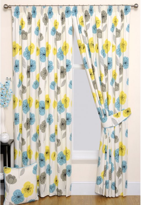 Unbranded Macy Teal Lined Curtains