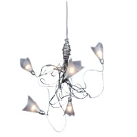 Mad 5 Light Halogen Pendant Silver Painted