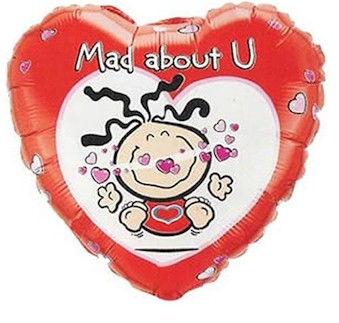 Super `Bubblegum` Mad About U balloon in a box has got to be simply the perfect funky romantic