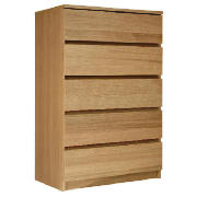 Unbranded Maddox 5 Drawer Chest. Oak