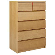 Unbranded Maddox 6 Drawer Chest, Oak