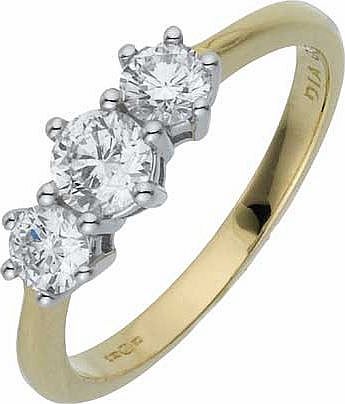 unbranded Made for You 18ct Gold 75pt Diamond Ring - Size P