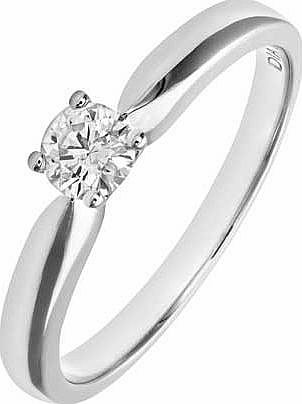 If you are thinking of popping the big question then this elegant diamond ring will be sure to melt her heart. The striking 0.33ct solitaire is set in 18ct white gold for an elegant look. Diamond set wedding ring. Width of ring 2.1mm. Available in si