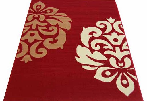 Fantastic value damask design rug. woven in a durable polypropylene pile. Suitable for all areas of the home. Suitable for surface shampoo clean. 100% polypropylene. Woven backing. Size L170. W120cm.