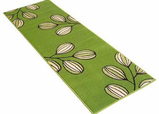 Fantastic flourishing leaf design runner. woven in a durable polypropylene pile. Suitable for all areas of the home. 100% polypropylene. Woven backing. Surface shampoo only. Size of runner L200. W67cm.