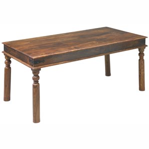 Solid rustic dining table that seats six with ease