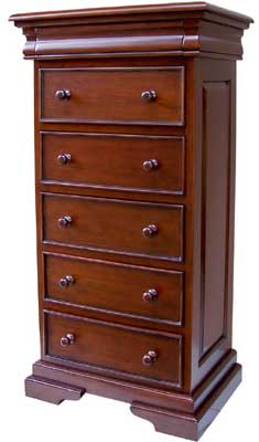 Unbranded Mahogany Chest of Drawers 5 Drawer Petersham