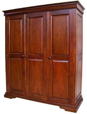 Unbranded Mahogany Triple Wardrobe Petersham